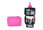 Canvas Blue Hang Up Toiletry Bag , Travel Makeup Bag With Custom Print