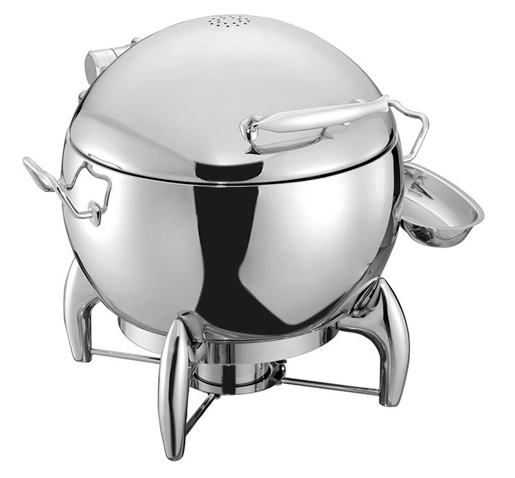 Round Mechanical Hinge Induction Soup Station Optional 11L Soup Bucket Stainless Steel Chafing Dish