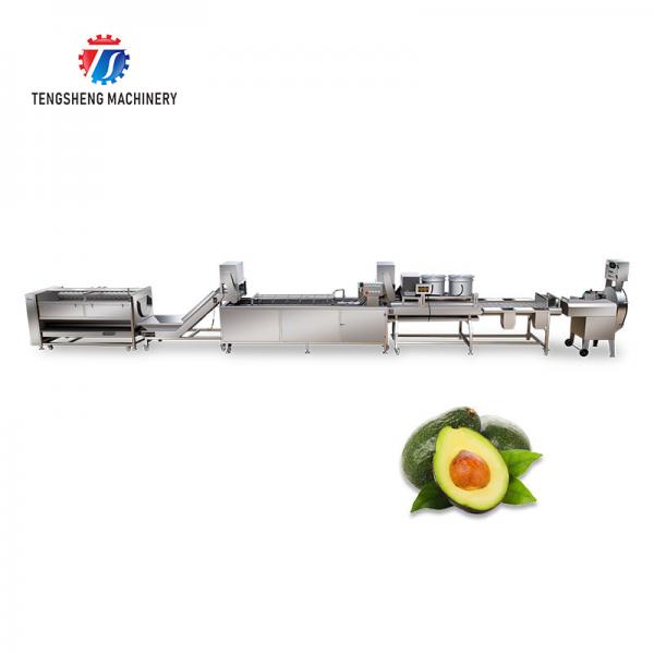 Quality Industrial Fruit And Vegetable Processing Line Brush Bubble Cleaning Drying Selection And Cutting for sale