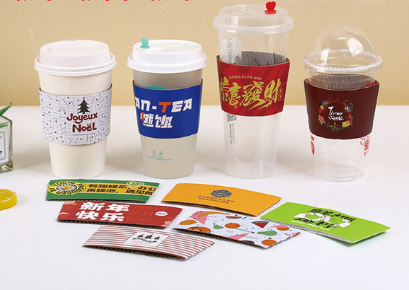Eco Friendly Coffee Cup Sleeve Holder Custom Logo Printing Heatproof Insulation