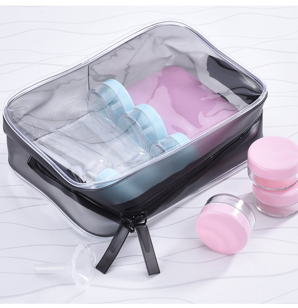 Unisex Zippered PVC Carry On Cosmetic Makeup Bag