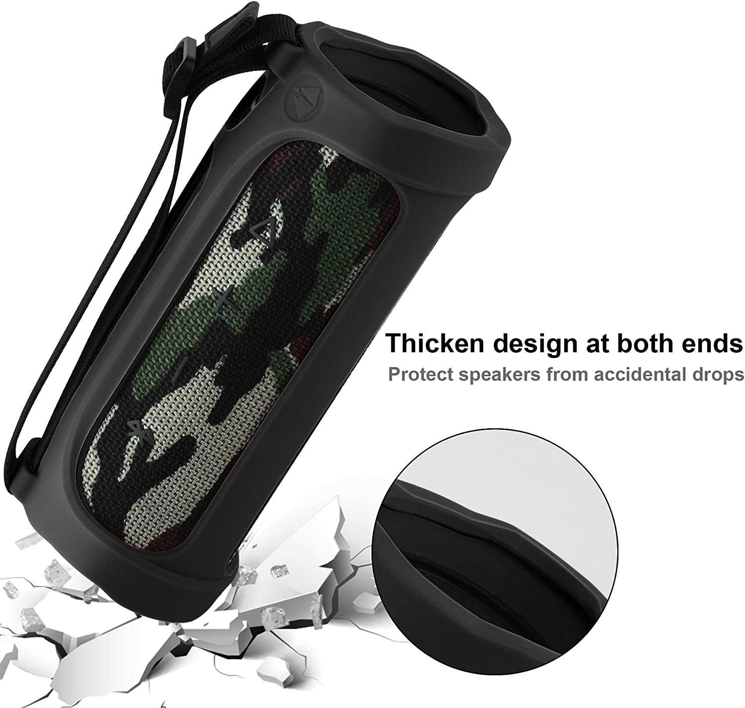 Customized version Sturdy Anti Slip Travel Case For Speakers Multifunctional Silicone Pouch Sleeve