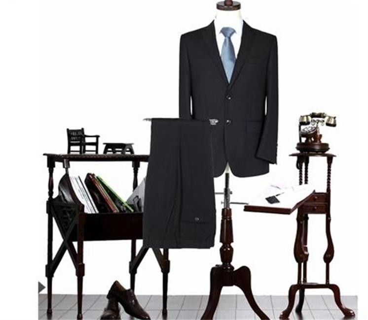 Fashionable Black Colour Office Work Uniforms , Wool Material Mens Work Uniforms