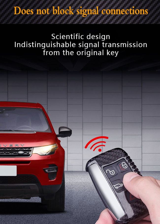 100% Real Landrover Shockproof Carbon Fiber Car Key Case
