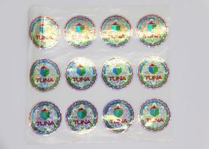Wholesale Shining Tuna Food Laser Label Sticker , Die Cut Shape Self Adhesive Laser Labels from china suppliers