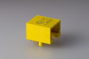 Wholesale 90 Degree 8P8C Single Port Plastic RJ45 Ethernet Jack Color Yellow Tab down from china suppliers