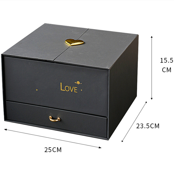 end Custom Round Jewelry Gift Box with Double Doors and Varnishing Printing Handling