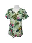 Four Way Stretch Printed Scrub Tops 95% Polyester 5% Spandex