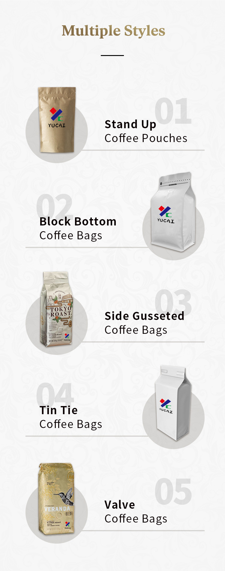 Aluminum Foil Flat Bottom Coffee Pouch Matte Printing Square Bottom 250g 500g 200 Microns