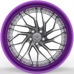 Matte Gun Metal Disc Lip Purple Aluminum Alloy Rims 2 Piece 19inch S5 19x9.5