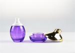 Light Purple Cosmetic Pump Glass Lotion Bottles Glass Skincare Bottles For Serum