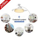 42 Inch Smart Small Retractable LED Light Ceiling Fan Wifi Control For Bedroom