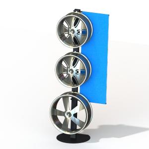Wholesale One Side Wheels Auto Parts Display Racks With Metal Tube Frame Heavy Weight from china suppliers