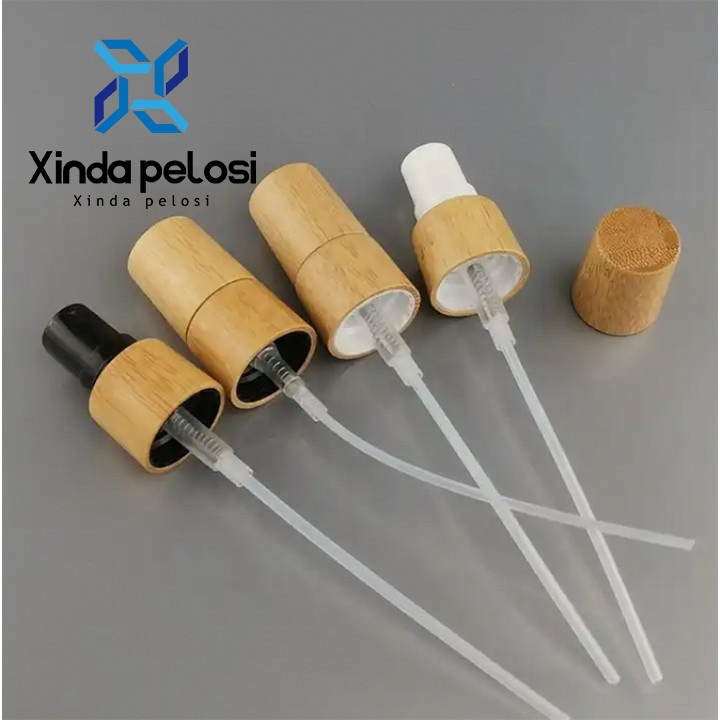 Mini Perfume Pump Sprayer Wood Shape Stocks Nature Plastic Head Bamboo Spray Pump Mini Mist Spray