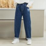 55% Flax 45% Cotton Girls Spring Pants Thin Loose Casual Knickerbockers