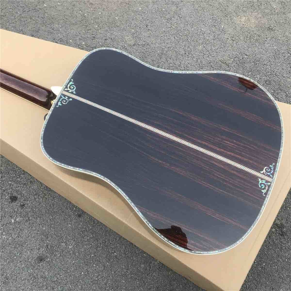Custom Sunbrust Solid spruce top Tree Abalone inlays 41 inch 45D style acoustic guitar free shipping