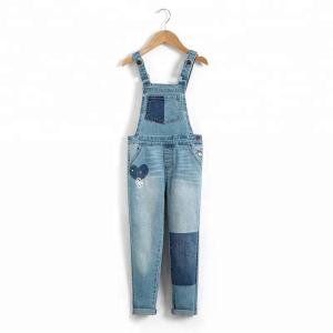 Wholesale Light Blue Overall Dungaree Jeans Jumpsuit For Children Girl Anti - Pilling from china suppliers