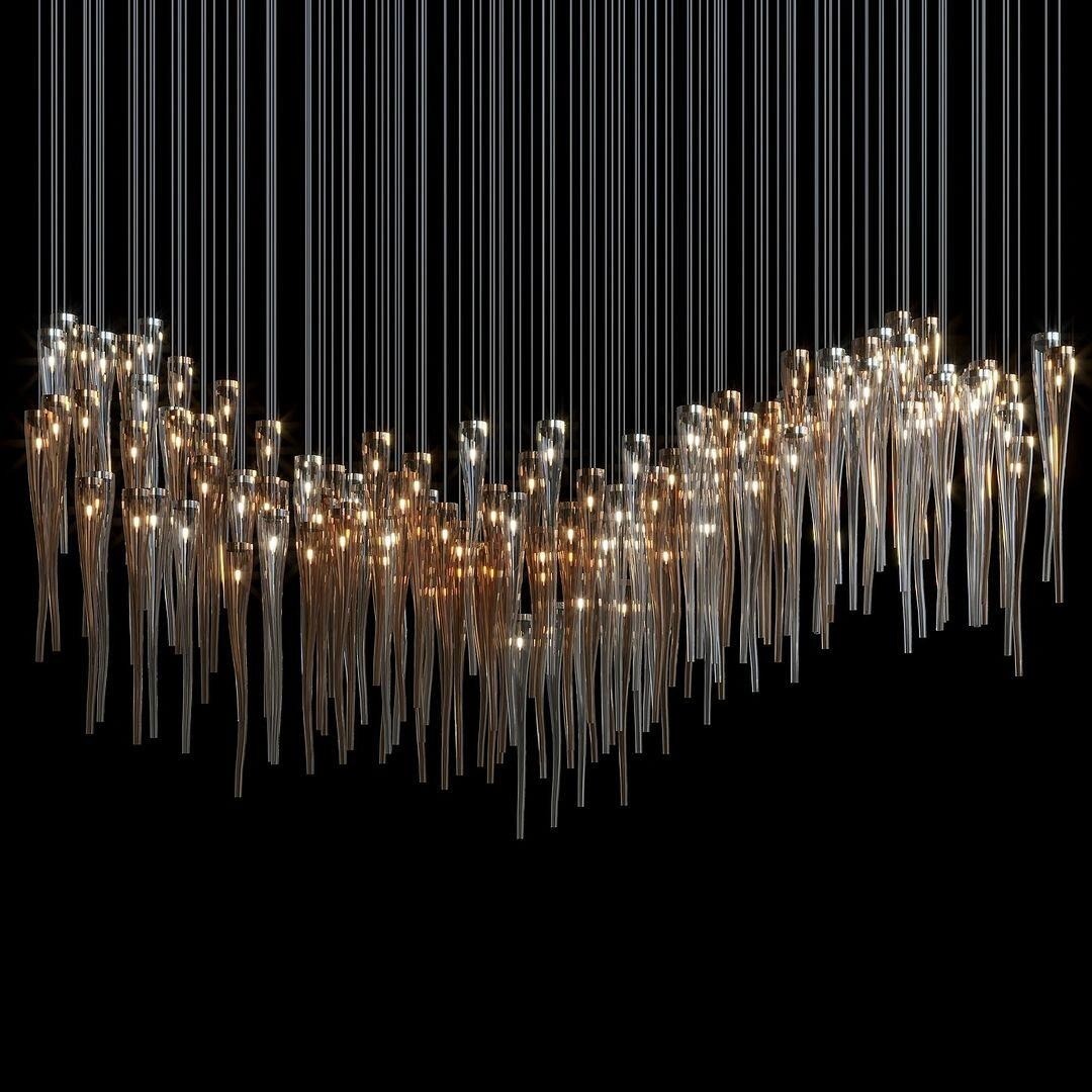 Luxurious Champagne Tassel Large Lighting For Hotel Restaurant Resort Retail Shop