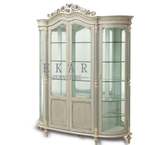 Wholesale Luxury Home Furniture Livingroom Glass Cabinet Single Door Handcarved Decorative Cabinet from china suppliers