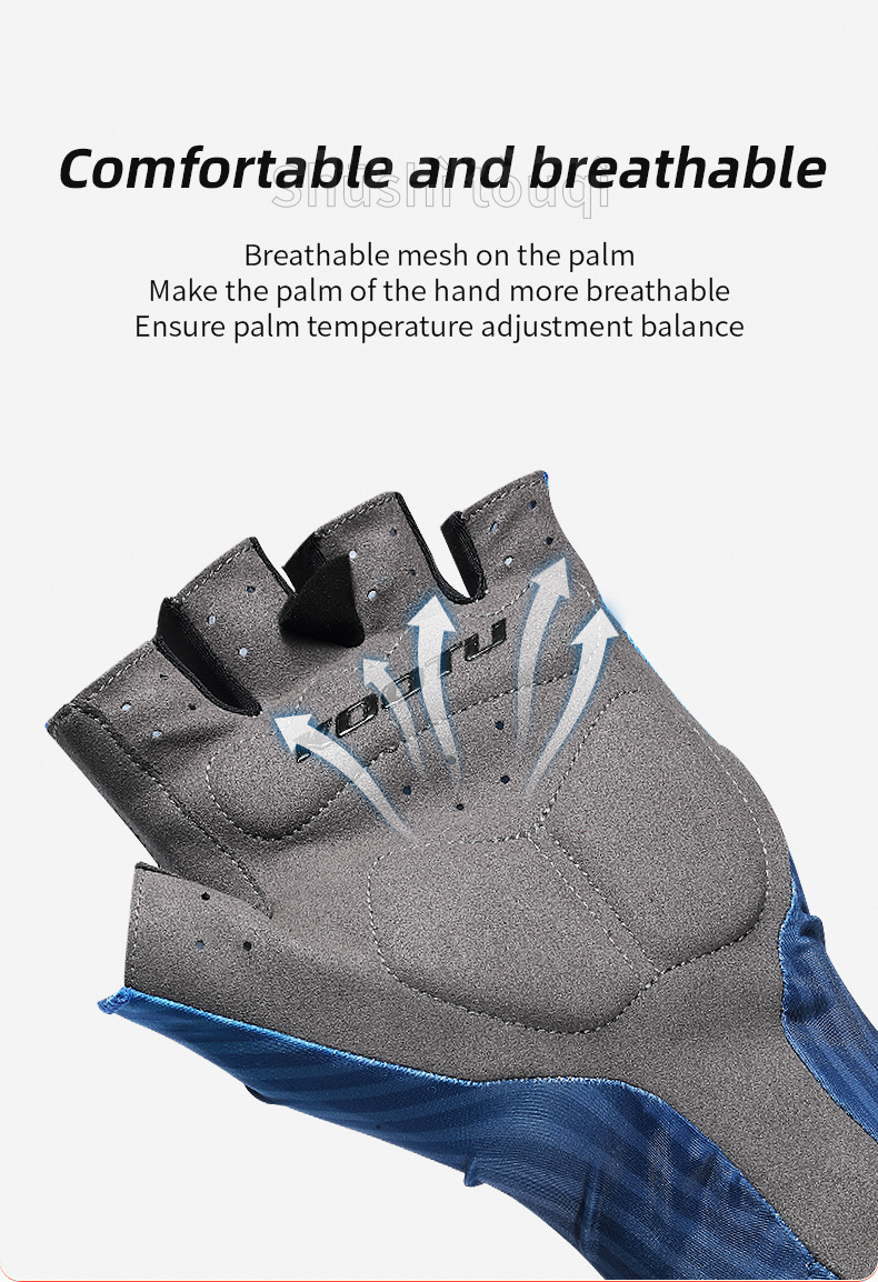 Women Men Road Cycling Gloves Half Finger Breathable Polyester Material