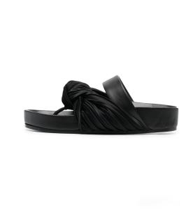 Wholesale Size 38 24cm Womens Soft Bottom Slippers Knotted Flat Leather Slip On Sandals from china suppliers