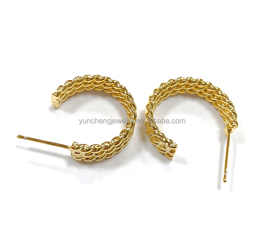 ODM Copper Alloy Medium Hoop Earrings 14k Gold Hoop Earrings Medium