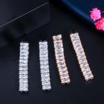 White Gold Color Luxury Bridal CZ Crystal Necklace Dark White Crystal CZ