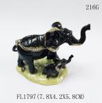 Decorative Metal Alloy Elephant Jewelry Trinket Box elephant shaped jewelry box