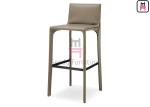 Saddle Leather Restaurant Bar Stools Indoor Furniture With Footrest / Backrest