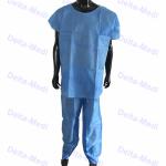 Protective Non Woven Disposable Patient Gown Safety Non Sterile Short Sleeve