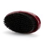 Personalized Wooden Handle Wave Brush Red Curved Palmed Medium Bristle Hair