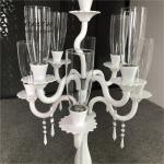 ZT-077W New design glass white candelabra crystal wedding centerpieces