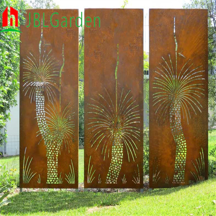 Antirust Decorative Outdoor Black Metal Privacy Screen Room Dividers 900*1800mm