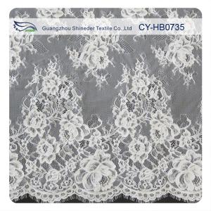 Wholesale Heavy Corded Eyelash Wedding Dress Lace Fabric , Eco-Friendly from china suppliers