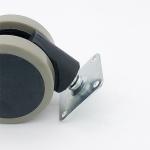 3 Inch 75mm Metal Cabinet Chair PU Caster Wheels With Bearing Inside
