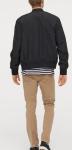 Polyester Lining Nylon Blend Bomber Jacket , Woven Ribbed Mens Stand Up Collar