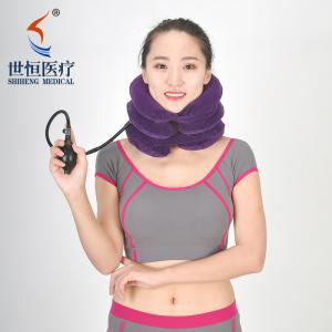 Wholesale Fast shipping neck collar soft breathable flannel cervical traction inflatable from china suppliers