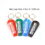 Mini LED light whistle keychain 25*68*9mm silicone + ABS logo customized