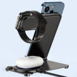 PD/QC Metal Wireless 3 in 1 Charging Stand 6mm Charging Distance