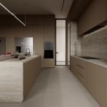 Kitchen Cabinet Supplier Handleless Wood Veneer Kitchen Cabinet