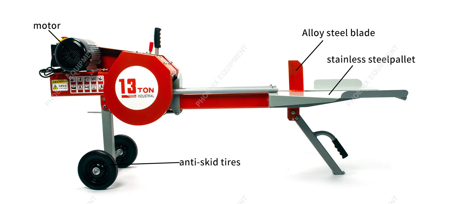 Horizontal 13-ton Electric Log Splitter Ideal for Small Scale Wood Splitting at Home
