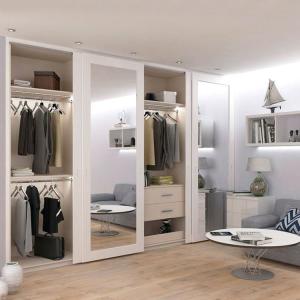 Wholesale Home Bedroom Sliding Mirror Door Wardrobe Custom Double Locker Closet Furniture from china suppliers