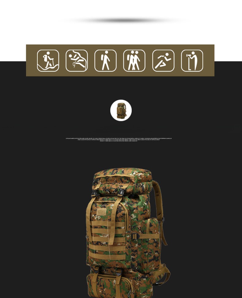 50L Waterproof Backpack for Hiking Sports Camping Lightweight and Versatile