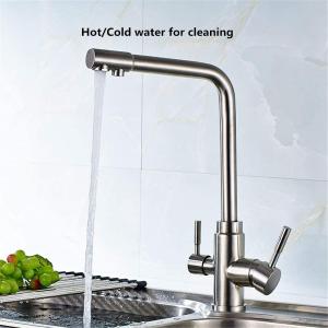 Wholesale 3 In 1 Water Purifier Faucet Brass Stainless Steel H330 XW200mm Deck Mounted from china suppliers