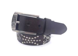 Wholesale Casual Cowhide Mens Leather Studded Belt For Jeans / Punk Rock Rivets Belt With Buckle from china suppliers