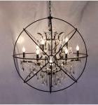 Rustic american style crystal globe Round chandelier (WH-CI-85)