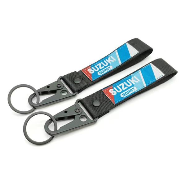 Suzuki Sport Heritage Keychain | Bold Red/Blue Branding + Industrial-Grade Clip