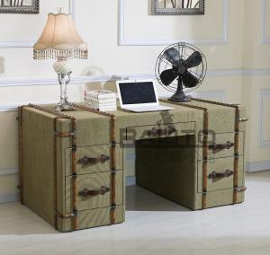 Wholesale classical old style antique green canvas fabric home office desk furniture from china suppliers