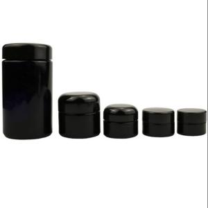 Wholesale Leakproof Glass Black Cosmetic Jars 8.8oz 35oz from china suppliers