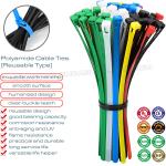 Plastic Loosable Cable Tie 7.6x200mm, Polyamide (Nylon) 66, 94V-2 Reusable Cable